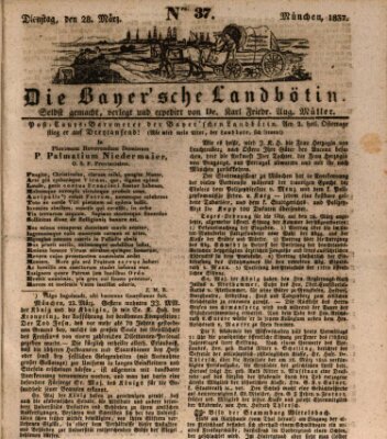 Bayerische Landbötin Dienstag 28. März 1837