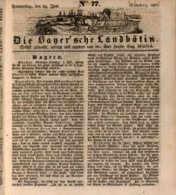 Bayerische Landbötin Donnerstag 29. Juni 1837