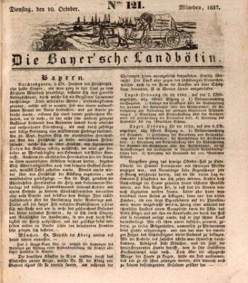 Bayerische Landbötin Dienstag 10. Oktober 1837