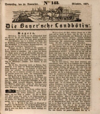 Bayerische Landbötin Donnerstag 30. November 1837