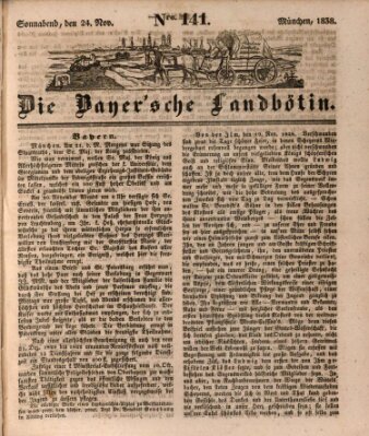 Bayerische Landbötin Samstag 24. November 1838