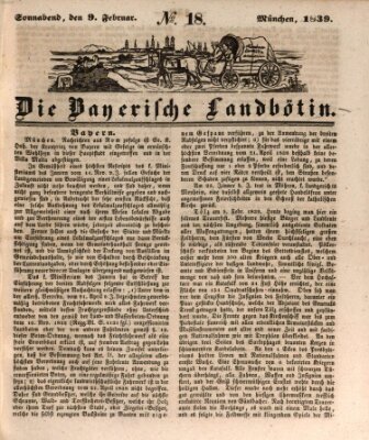 Bayerische Landbötin Samstag 9. Februar 1839