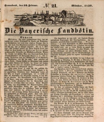 Bayerische Landbötin Samstag 16. Februar 1839