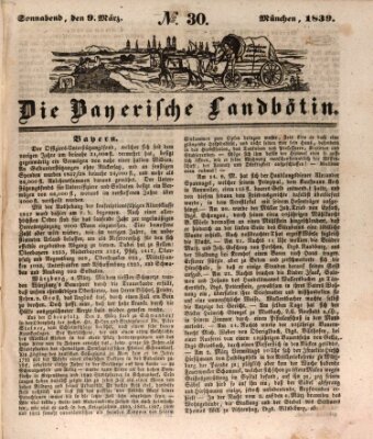Bayerische Landbötin Samstag 9. März 1839