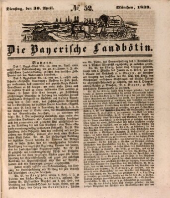 Bayerische Landbötin Dienstag 30. April 1839