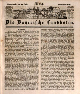 Bayerische Landbötin Samstag 13. Juli 1839