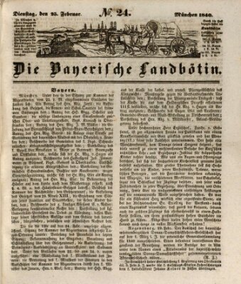 Bayerische Landbötin Dienstag 25. Februar 1840