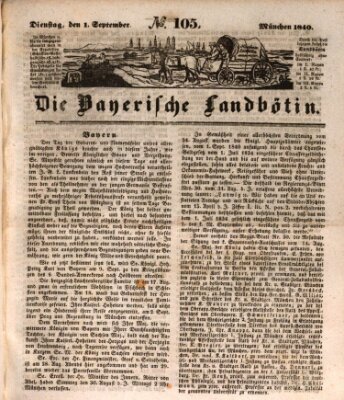 Bayerische Landbötin Dienstag 1. September 1840