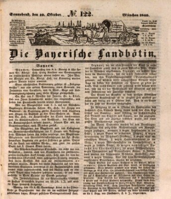 Bayerische Landbötin Samstag 10. Oktober 1840