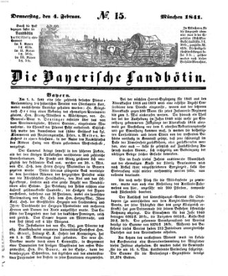 Bayerische Landbötin Donnerstag 4. Februar 1841