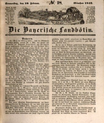 Bayerische Landbötin Donnerstag 10. Februar 1842
