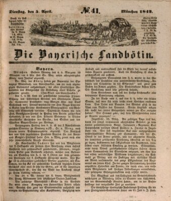 Bayerische Landbötin Dienstag 5. April 1842