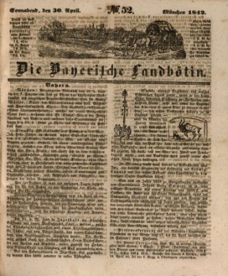 Bayerische Landbötin Samstag 30. April 1842