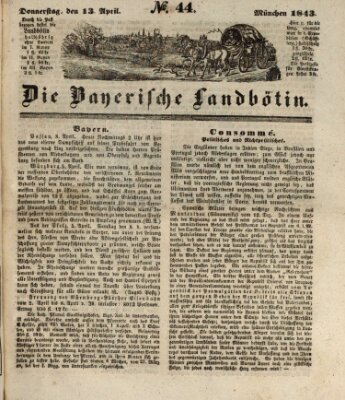 Bayerische Landbötin Donnerstag 13. April 1843