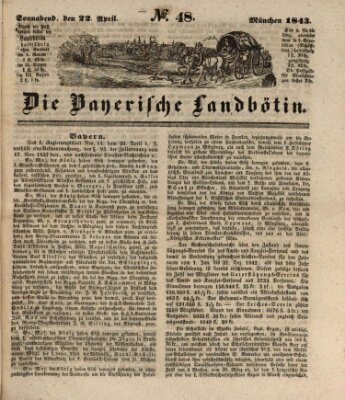 Bayerische Landbötin Samstag 22. April 1843