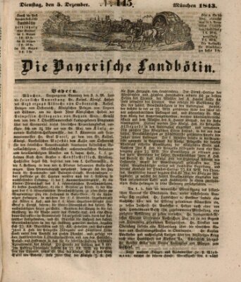 Bayerische Landbötin Dienstag 5. Dezember 1843