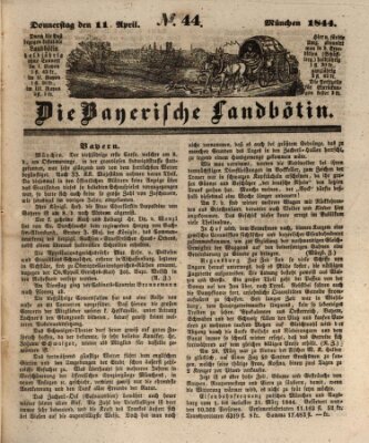 Bayerische Landbötin Donnerstag 11. April 1844