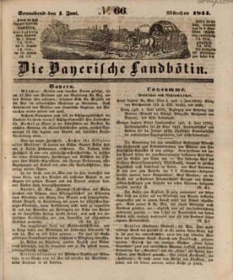 Bayerische Landbötin Samstag 1. Juni 1844