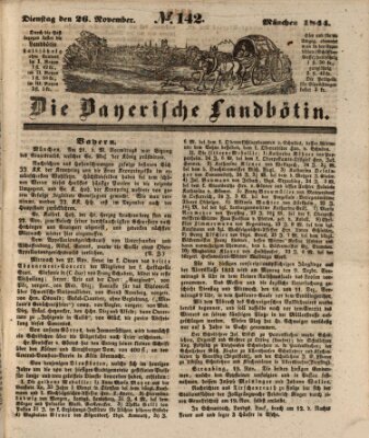 Bayerische Landbötin Dienstag 26. November 1844