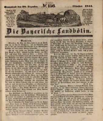 Bayerische Landbötin Samstag 28. Dezember 1844