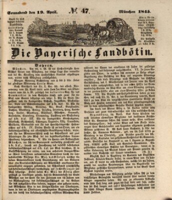 Bayerische Landbötin Samstag 19. April 1845