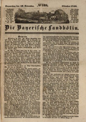 Bayerische Landbötin Donnerstag 19. November 1846