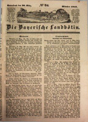 Bayerische Landbötin Samstag 20. März 1847