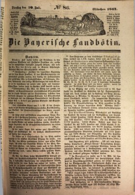 Bayerische Landbötin Dienstag 20. Juli 1847