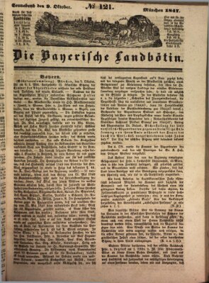 Bayerische Landbötin Samstag 9. Oktober 1847