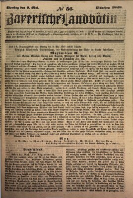 Bayerische Landbötin Dienstag 9. Mai 1848