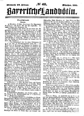 Bayerische Landbötin Mittwoch 19. Februar 1851