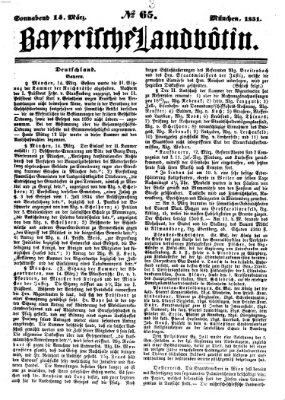 Bayerische Landbötin Samstag 15. März 1851