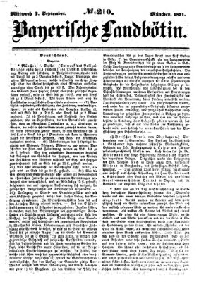 Bayerische Landbötin Mittwoch 3. September 1851