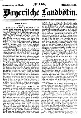 Bayerische Landbötin Donnerstag 22. April 1852
