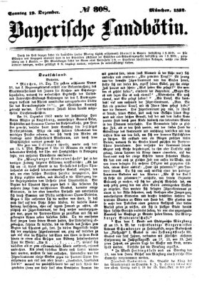 Bayerische Landbötin Sonntag 19. Dezember 1852