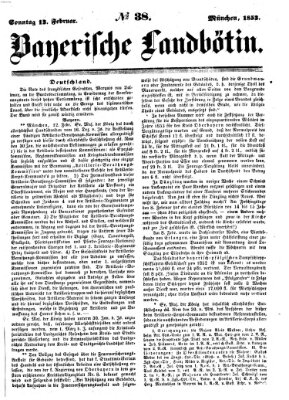 Bayerische Landbötin Sonntag 13. Februar 1853