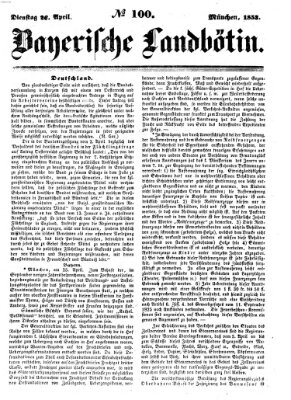 Bayerische Landbötin Dienstag 26. April 1853