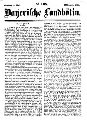 Bayerische Landbötin Sonntag 1. Mai 1853
