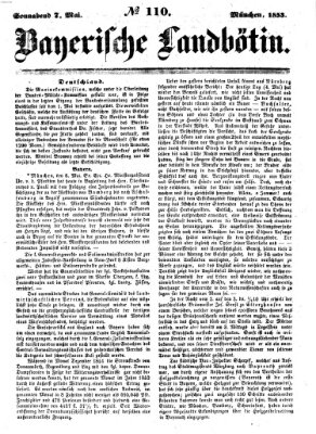 Bayerische Landbötin Samstag 7. Mai 1853