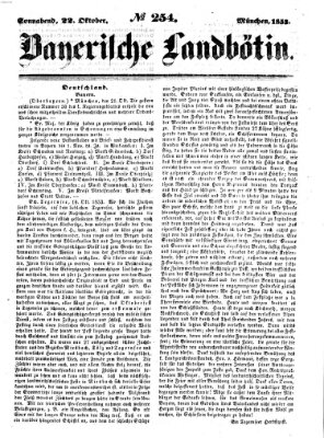 Bayerische Landbötin Samstag 22. Oktober 1853