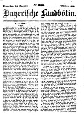 Bayerische Landbötin Donnerstag 15. Dezember 1853