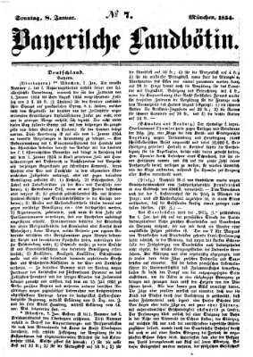 Bayerische Landbötin Sonntag 8. Januar 1854