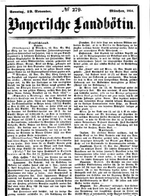 Bayerische Landbötin Sonntag 19. November 1854
