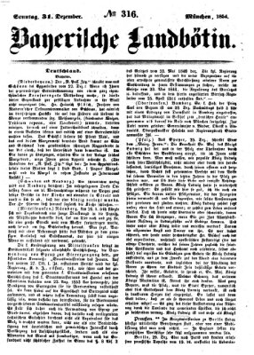 Bayerische Landbötin Sonntag 31. Dezember 1854
