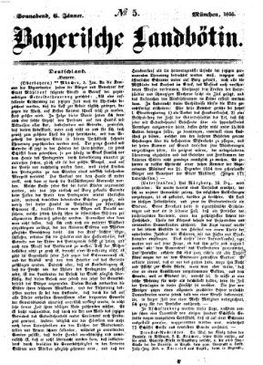 Bayerische Landbötin Samstag 6. Januar 1855