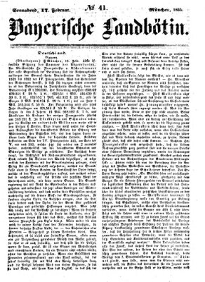 Bayerische Landbötin Samstag 17. Februar 1855