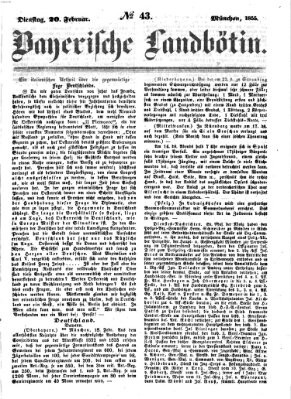 Bayerische Landbötin Dienstag 20. Februar 1855