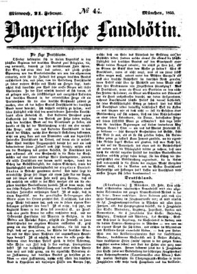 Bayerische Landbötin Mittwoch 21. Februar 1855