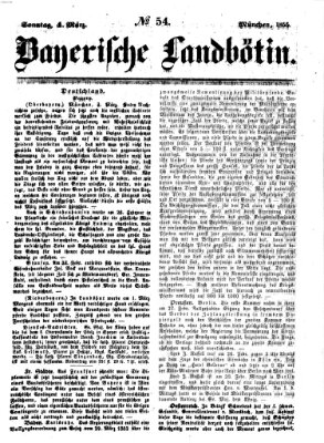 Bayerische Landbötin Sonntag 4. März 1855