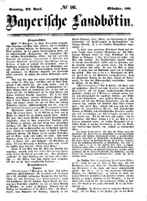 Bayerische Landbötin Sonntag 22. April 1855